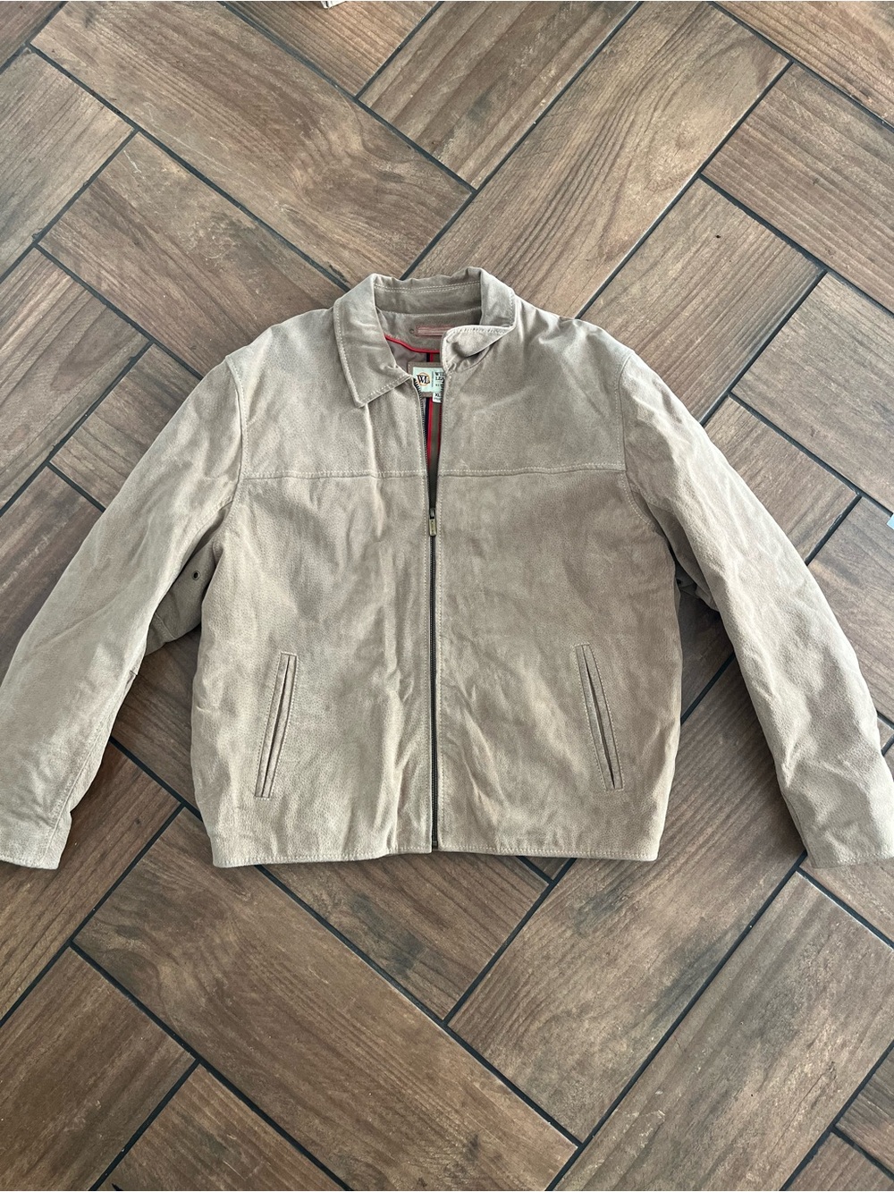 Wilsons Leather Tan Suede Bomber Jacket